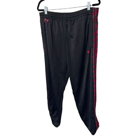 Adidas Trefoil Logo Adjustable Cuff Casual Pull On Pants Red Striped Size Large - Picture 2 of 13